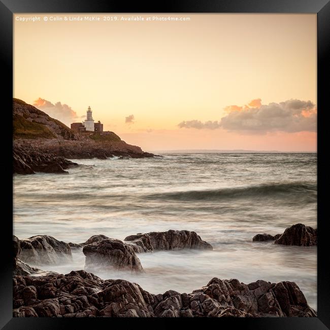 Bracelet Bay and The Mumbles Lighthouse Framed Print by Colin & Linda McKie