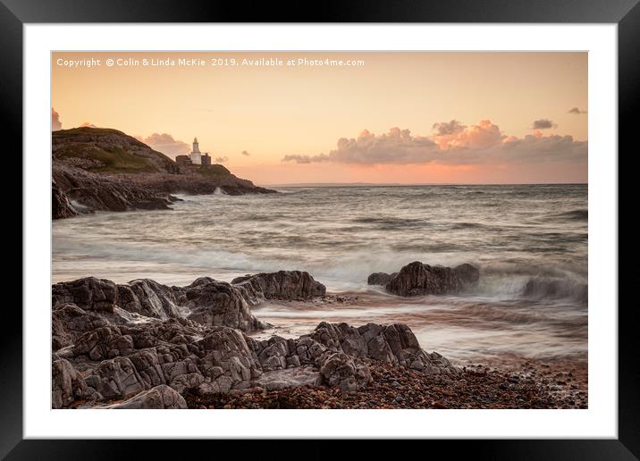 Bracelet Bay and The Mumbles Lighthouse Framed Mounted Print by Colin & Linda McKie