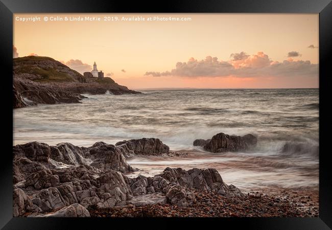 Bracelet Bay and The Mumbles Lighthouse Framed Print by Colin & Linda McKie