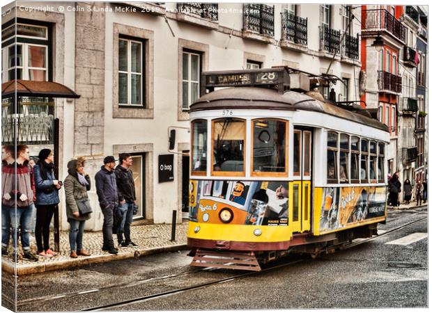 No 28 Tram in Lisbon Canvas Print by Colin & Linda McKie