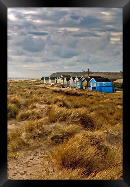 Hengistbury Head Beach Huts Dorset Framed Print by Andy Evans Photos