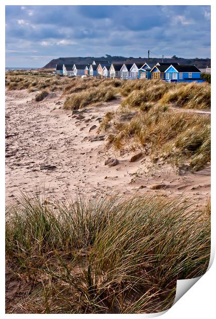 Hengistbury Head Beach Huts Dorset Print by Andy Evans Photos