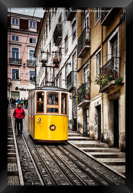 Ascensor da Bica, Lisbon, Portugal Framed Print by Colin & Linda McKie