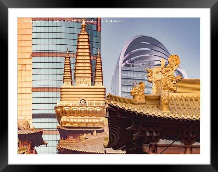 Jing'an Temple, Shanghai, China Framed Mounted Print by Colin & Linda McKie