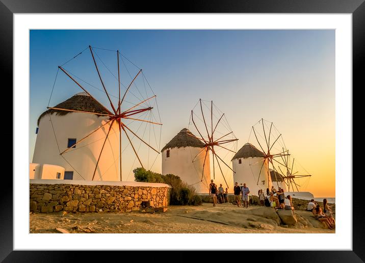 Windmills at Sunset Framed Mounted Print by Naylor's Photography