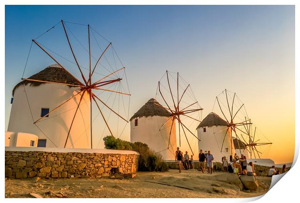 Windmills at Sunset Print by Naylor's Photography