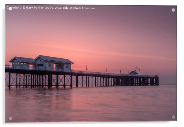 Penarth Pier, Cardiff, at sunrise Acrylic by Gary Parker