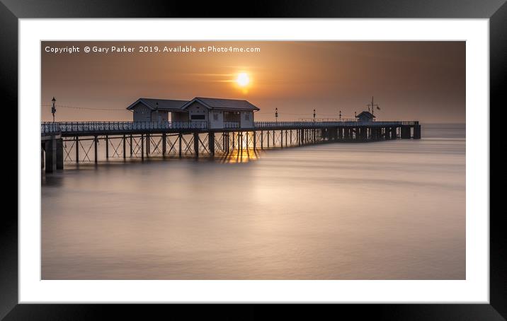 Penarth Pier, Cardiff, at sunrise  Framed Mounted Print by Gary Parker