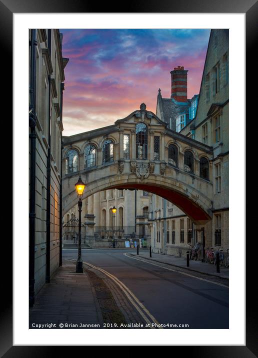 Oxford's 'Bridge of Sighs' England Framed Mounted Print by Brian Jannsen