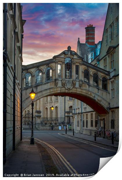 Oxford's 'Bridge of Sighs' England Print by Brian Jannsen