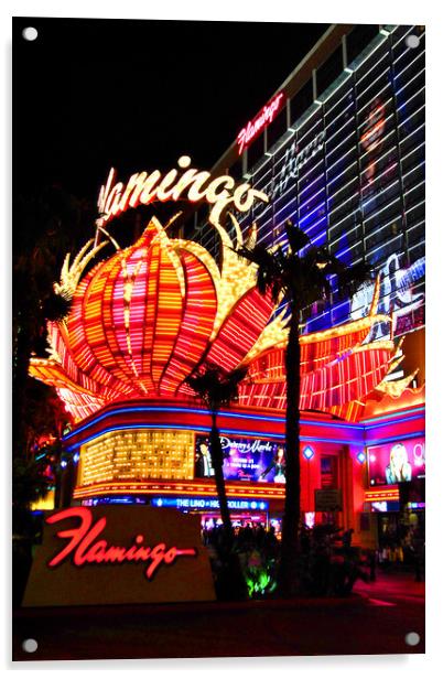 Flamingo Las Vegas Hotel Neon Signs America Acrylic by Andy Evans Photos