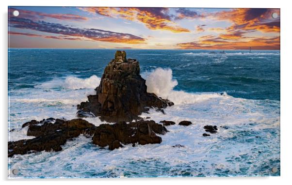 Land's End Sunset Acrylic by Alan Barr