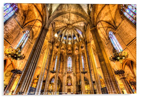 Barcelona Cathedral Acrylic by David Pyatt