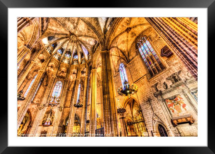 Barcelona Cathedral Framed Mounted Print by David Pyatt