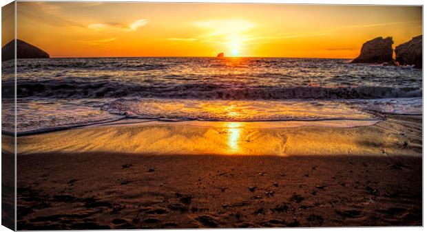 cornish sunset Canvas Print by keith sutton