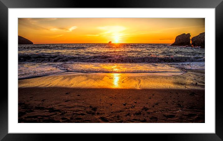 cornish sunset Framed Mounted Print by keith sutton