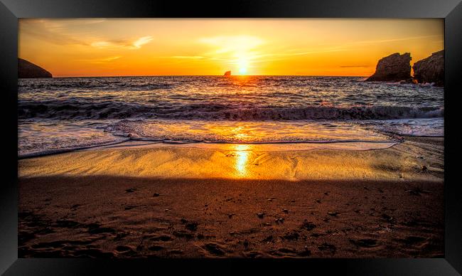 cornish sunset Framed Print by keith sutton