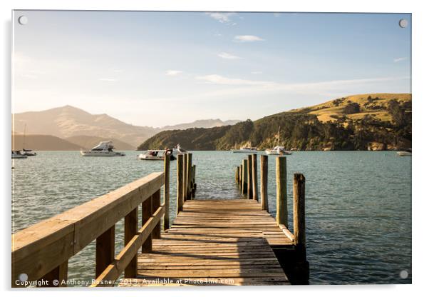 Wooden pier in Akaroa  Acrylic by Anthony Rosner