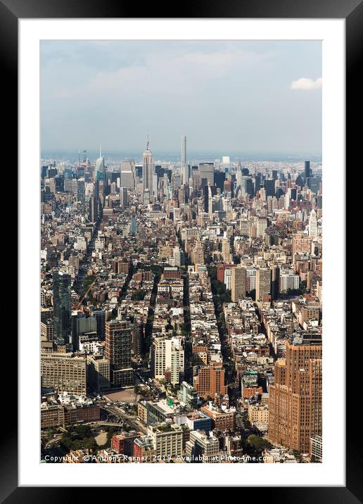 Midtown Manhattan New York City Framed Mounted Print by Anthony Rosner