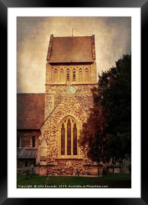 St Lawrence Church, Castle Rising Framed Mounted Print by John Edwards