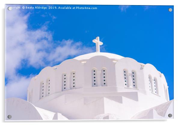 White dome of the Orthodox Metropolitan Cathedral  Acrylic by Beata Aldridge