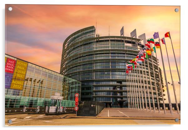 European Parliament in Strasbourg Acrylic by Ankor Light