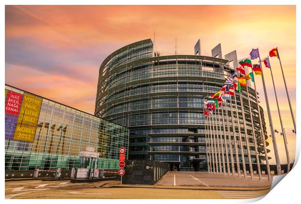European Parliament in Strasbourg Print by Ankor Light