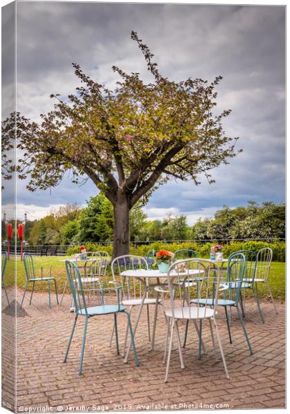 Delightful Outdoor Cafe Setting Canvas Print by Jeremy Sage
