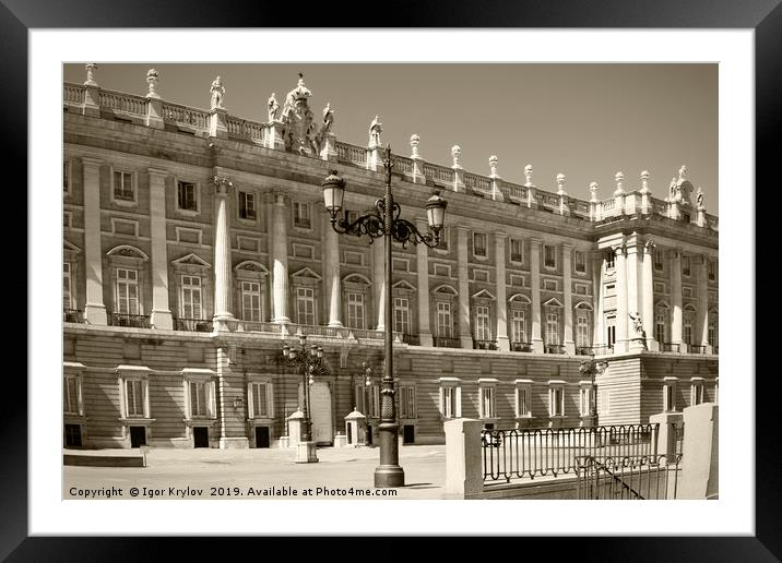 Royal palace in Madrid Framed Mounted Print by Igor Krylov