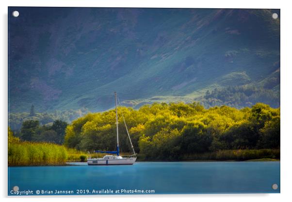 Derwentwater Boat Acrylic by Brian Jannsen