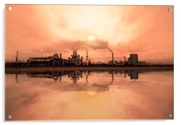 Reflection of refineries and its chimney Acrylic by Ankor Light