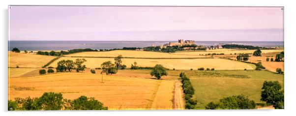 A panoramic vista of Bamburgh Castle Acrylic by Naylor's Photography