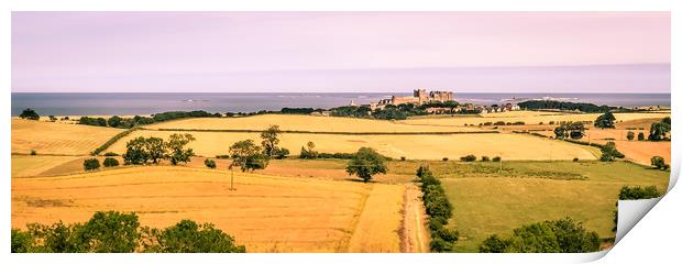 A panoramic vista of Bamburgh Castle Print by Naylor's Photography