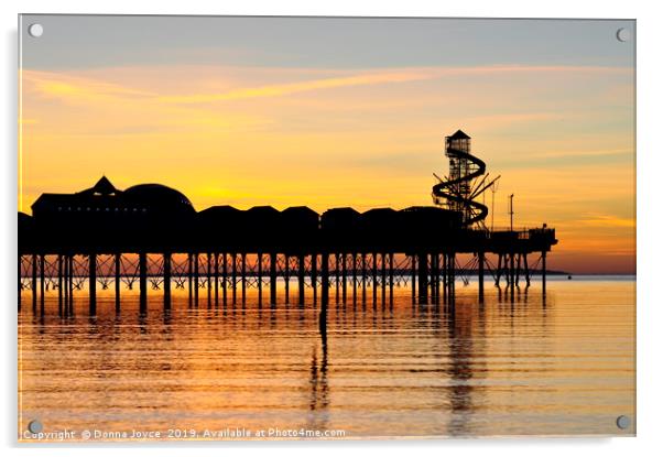 Herne Bay pier at sunset Acrylic by Donna Joyce
