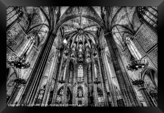 Barcelona City Cathedral Framed Print by David Pyatt