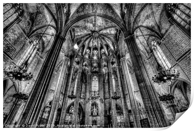 Barcelona City Cathedral Print by David Pyatt