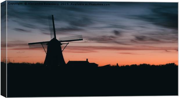 Windmill at sunset Canvas Print by Alexandre Rotenberg
