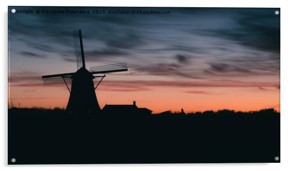 Windmill at sunset Acrylic by Alexandre Rotenberg