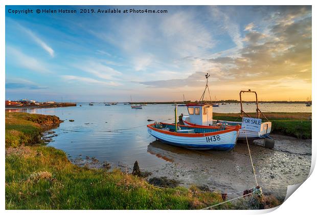 Fishing boats at Slaughden Quay  Print by Helen Hotson