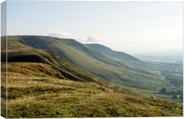 The escarpment and hills of the Black Mountains Canvas Print by David Wall