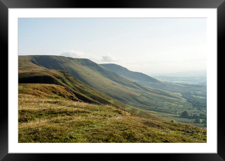 The escarpment and hills of the Black Mountains Framed Mounted Print by David Wall