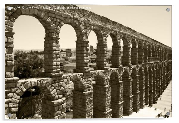 Aqueduct in Segovia Acrylic by Igor Krylov
