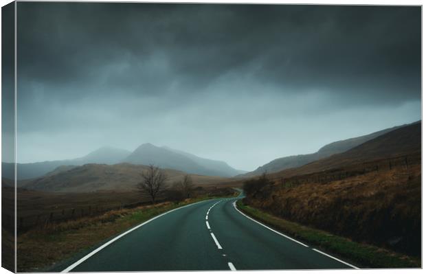 Road to Snowdon Canvas Print by David Wall