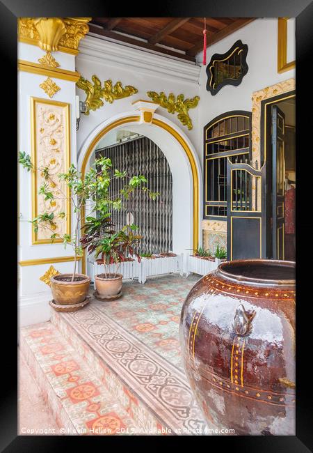 Sino Portuguese architecture details Framed Print by Kevin Hellon