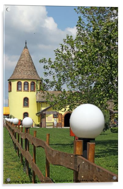 castle tower and fence Eastern Europe Acrylic by goce risteski