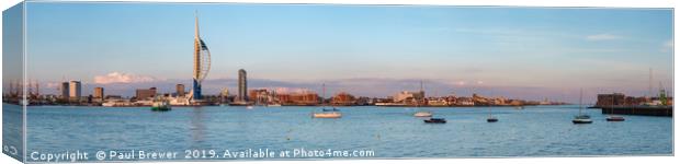 Spinnaker Tower From Gosport at Sunset Canvas Print by Paul Brewer