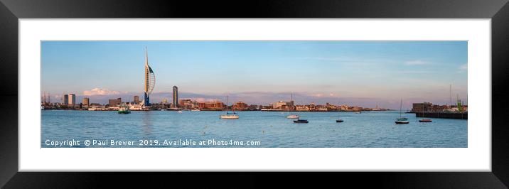 Spinnaker Tower From Gosport at Sunset Framed Mounted Print by Paul Brewer