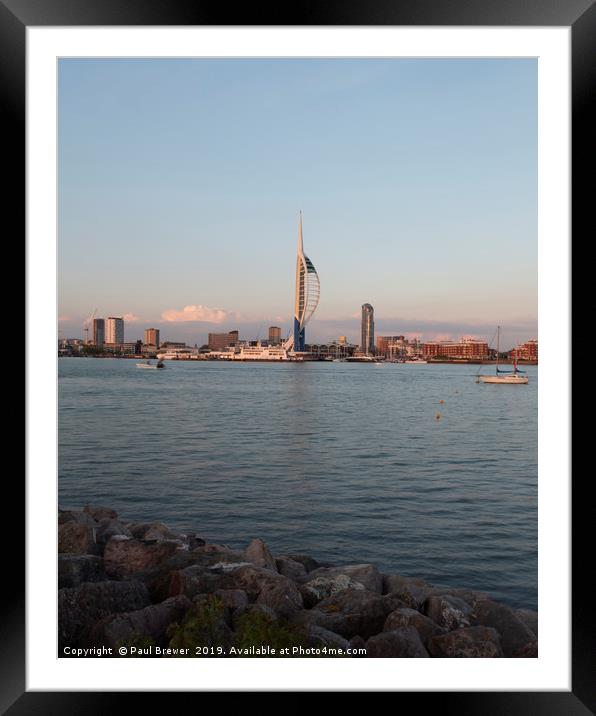 Spinnaker Tower From Gosport Framed Mounted Print by Paul Brewer