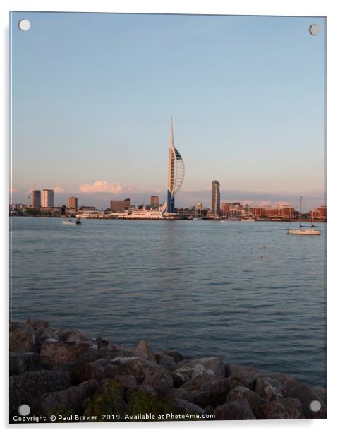 Spinnaker Tower From Gosport Acrylic by Paul Brewer