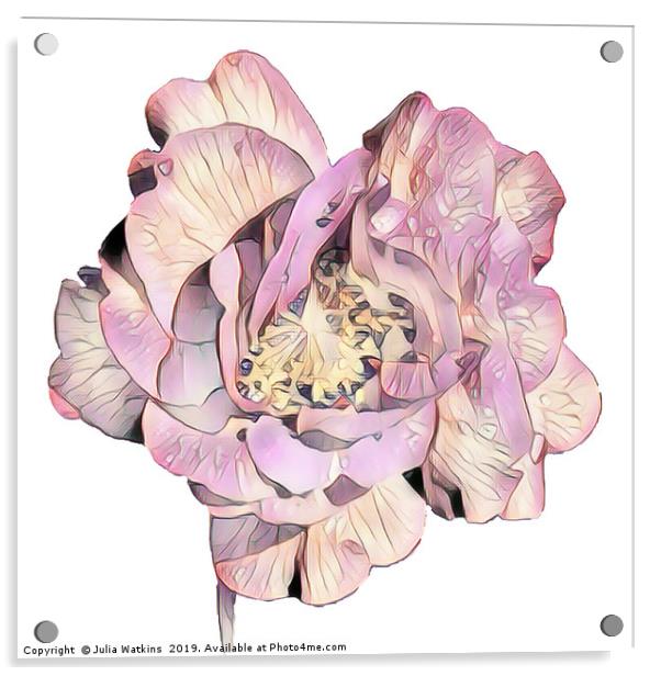 Flower in shades of Pastel Acrylic by Julia Watkins